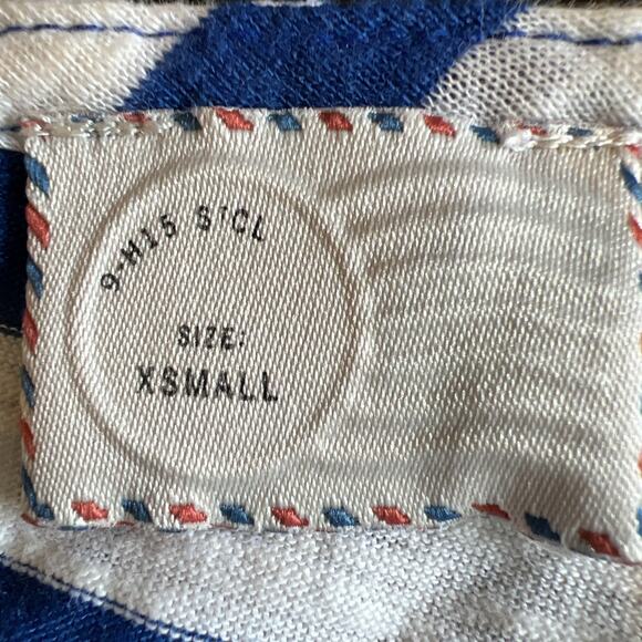 Anthropologie Stripe View Swing Tank Size XS White Lace Over Blue Stripes Beachy - Picture 7 of 12